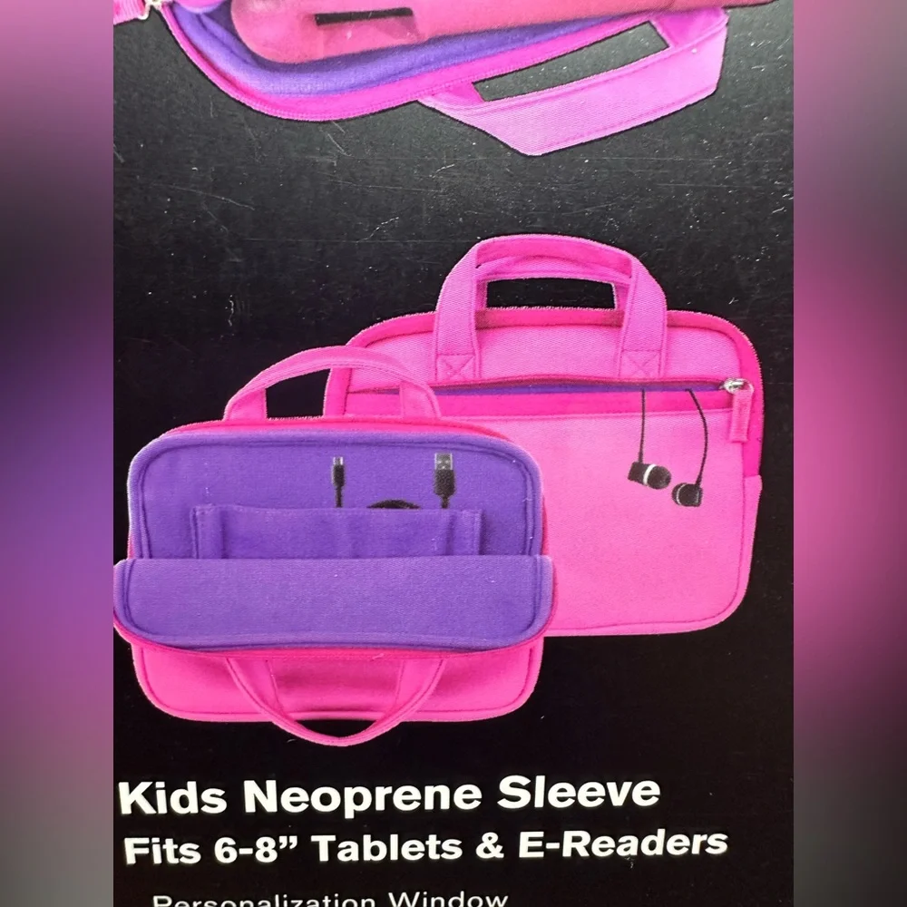 Verso Kids Neoprene Sleeve -Fits 6-8” Tablets & E-Readers - Pink (Purple Inside)